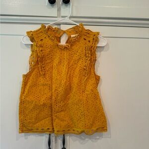 Anthropologie Yellow Ruffled Top